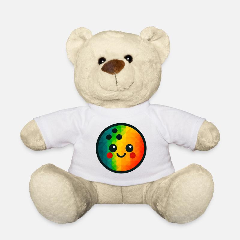 WPAP Polygon Kawaii Stil Spielzeug Kegelkugel - Teddy - Weiß