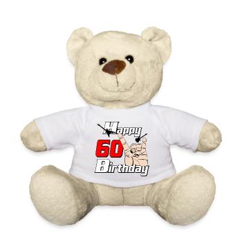 60 Geburtstag Rockhand Design - Teddy - Weiß - Vorne