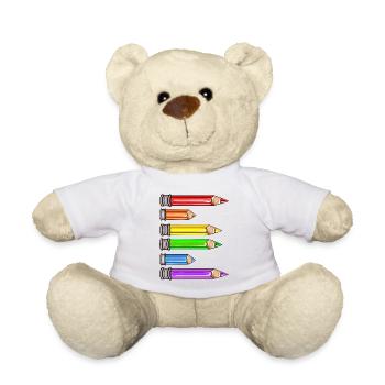 BUCHSTABE E NAMENSGESCHENKE VORNAME SCHULKIND - Teddy - Weiß - Vorne