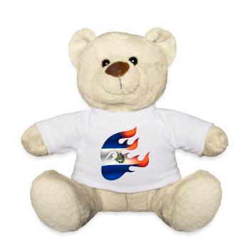 Drapeau du Salvador - Le Sauveur - Ninja - Nounours - blanc - Devant