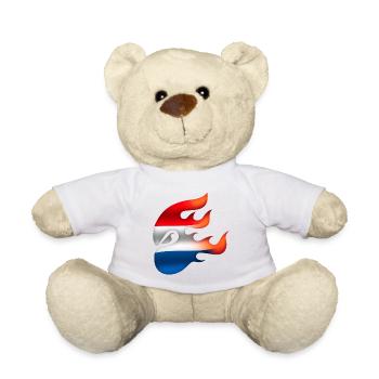 Flagge der Niederlande - Niederlande - Ninja - Teddy - Weiß - Vorne
