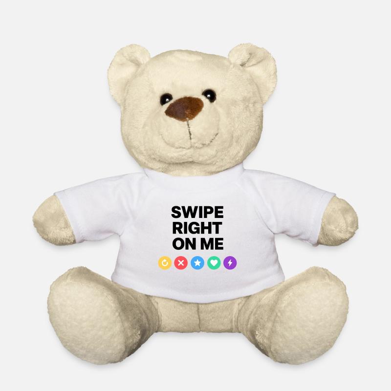 Swipe Right On Me - Dating Design - Teddy - Weiß
