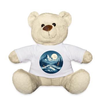 Bergige Nachtlandschaft mit Fluss - Teddy - Weiß - Vorne