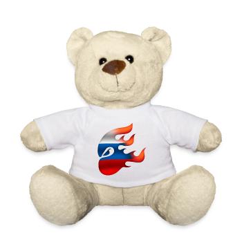 Drapeau de la Russie - Russie - Ninja - Nounours - blanc - Devant