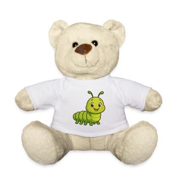 Cute Leo the Caterpillar Cartoon Motif - Teddy Bear - white - Front
