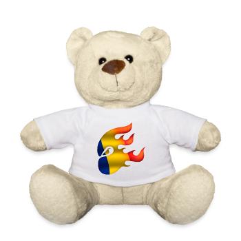 Drapeau de la Roumanie - Roumanie - Ninja - Nounours - blanc - Devant