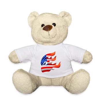 Flag of the United States - USA - Ninja - Teddy Bear - white - Front