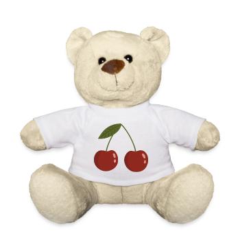 Lebendiges Kirsch-Paar-Design - Teddy - Weiß - Vorne