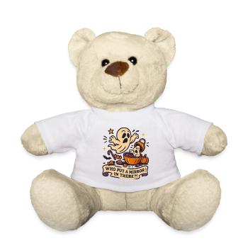 Haunted ghost with Halloween saying - Teddy Bear - white - Front