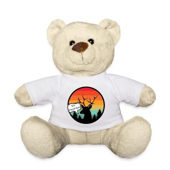Deer with retro style sunset background - Teddy Bear - white - Front