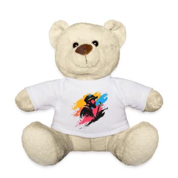 Künstlerischer Maler mit Farbklecks-Design - Teddy - Weiß - Vorne