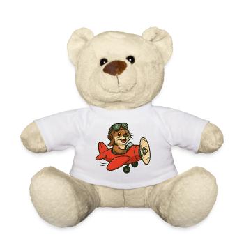 Abenteuerlicher Otter im Flugzeug - Teddy - Weiß - Vorne