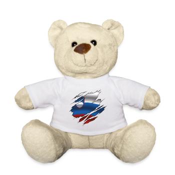 Flagge von Slowenien - Slowenien - Zerrissene Flagge - Teddy - Weiß - Vorne