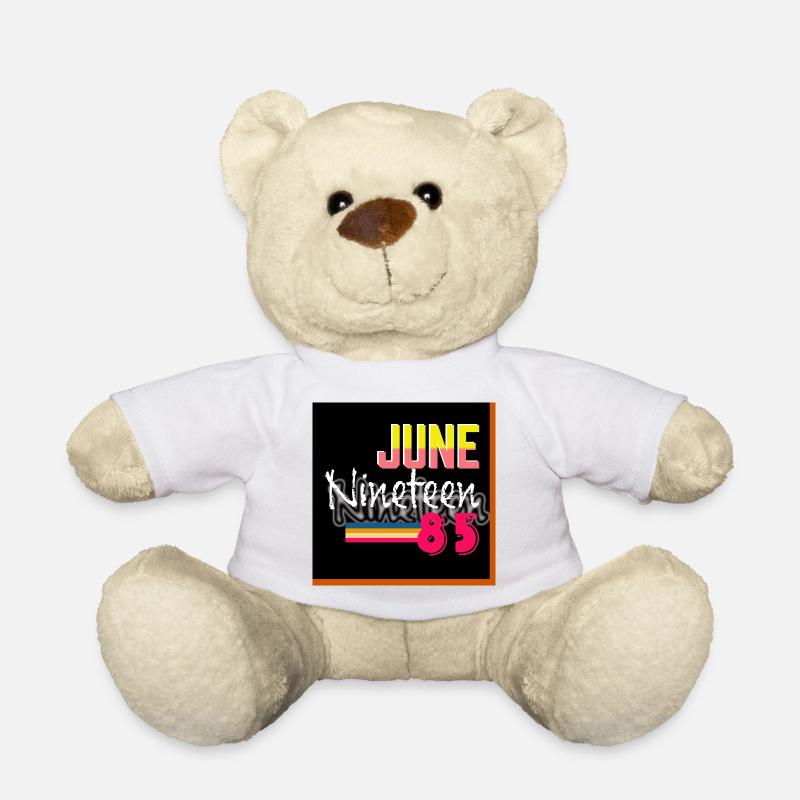 Juni neunzehn 85 Retro Neon Design - Teddy - Weiß
