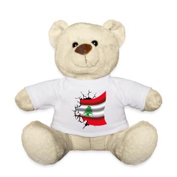 Flagge des Libanon - Flagge Broken Design - Teddy - Weiß - Vorne