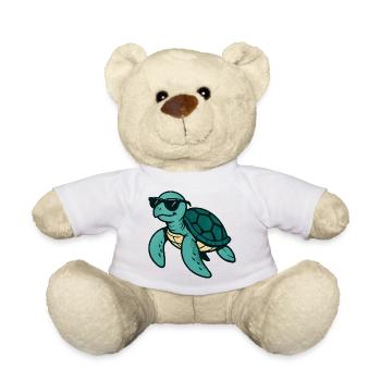 Cool turtle with sunglasses - Teddy Bear - white - Front