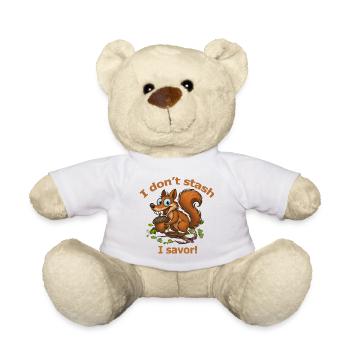 Verspieltes Eichhörnchen mit Eichel-Design - Teddy - Weiß - Vorne