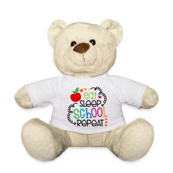 Eat, Sleep, School, Repeat – Design - Teddy Bear - white - Front