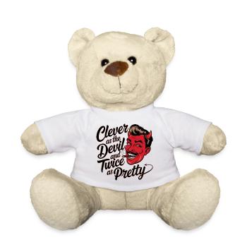 Naughty devil with cigar and charm - Teddy Bear - white - Front