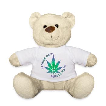 Stoner Days Cannabisblatt-Illustration - Teddy - Weiß - Vorne