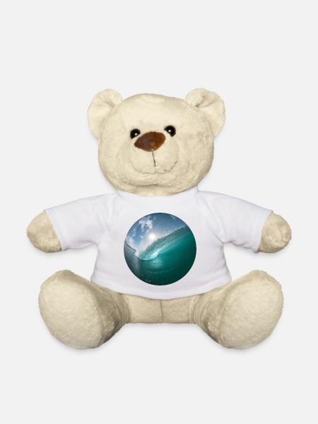 Wellenbrecher Strandmuster - Teddy - Weiß