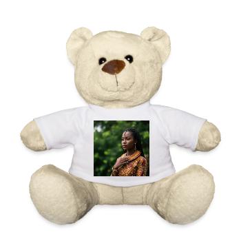 Afrikanisches Porträt in buntem Schmuck - Teddy - Weiß - Vorne
