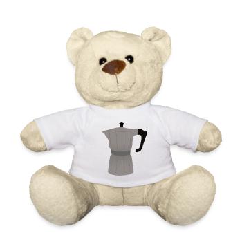 Illustration de cafetière vintage - Nounours - blanc - Devant