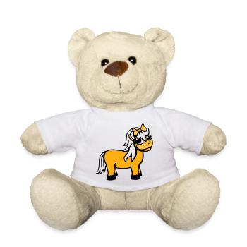 Horse Girl Female Cute Pretty Bow Woman - Teddy Bear - white - Front