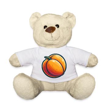 Bunte und dynamische illustrierte Aprikose - Teddy - Weiß - Vorne