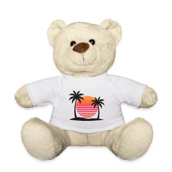 Tropical sunset with palm trees - Teddy Bear - white - Front