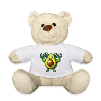 Fitness-Enthusiast mit Avocado-Motiv - Teddy - Weiß - Vorne