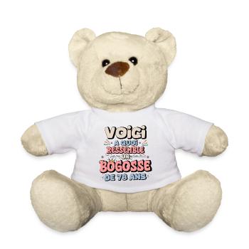 Humourautocollant Anniversaire Seniors - Nounours - blanc - Devant