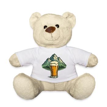 Bierglas mit Bergsilhouette - Teddy - Weiß - Vorne