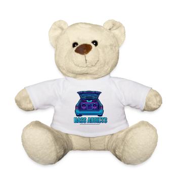 Retro Boombox Bass Addicts Design - Teddy Bear - white - Front