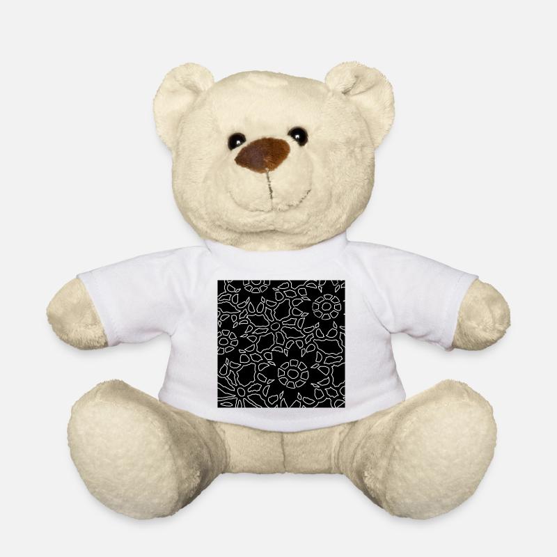 Geniales Blumenmuster Weiß Schwarz Spitze - Teddy - Weiß