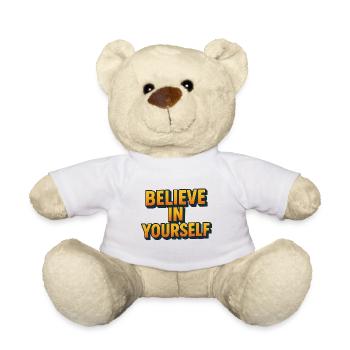 Glaube An Dich Selbst 3D Schriftzug - Teddy - Weiß - Vorne