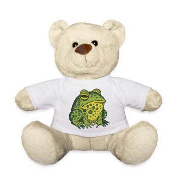 Skurrile grüne Frosch-Illustration - Teddy - Weiß - Vorne