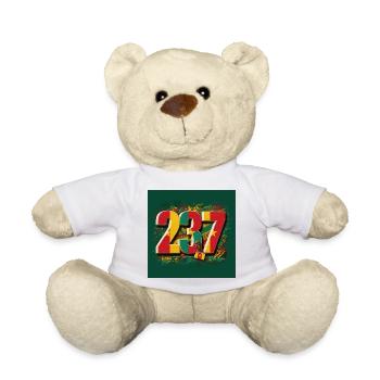 Festive Year Numbers in Bright Colours - Teddy Bear - white - Front
