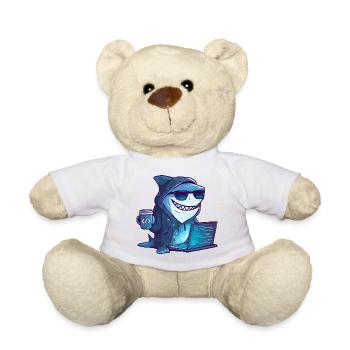 Cyber Shark Hacker Design - Teddy Bear - white - Front
