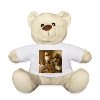 Ungewöhnliche Tiere im Badezimmer - Teddy - Weiß - Vorne