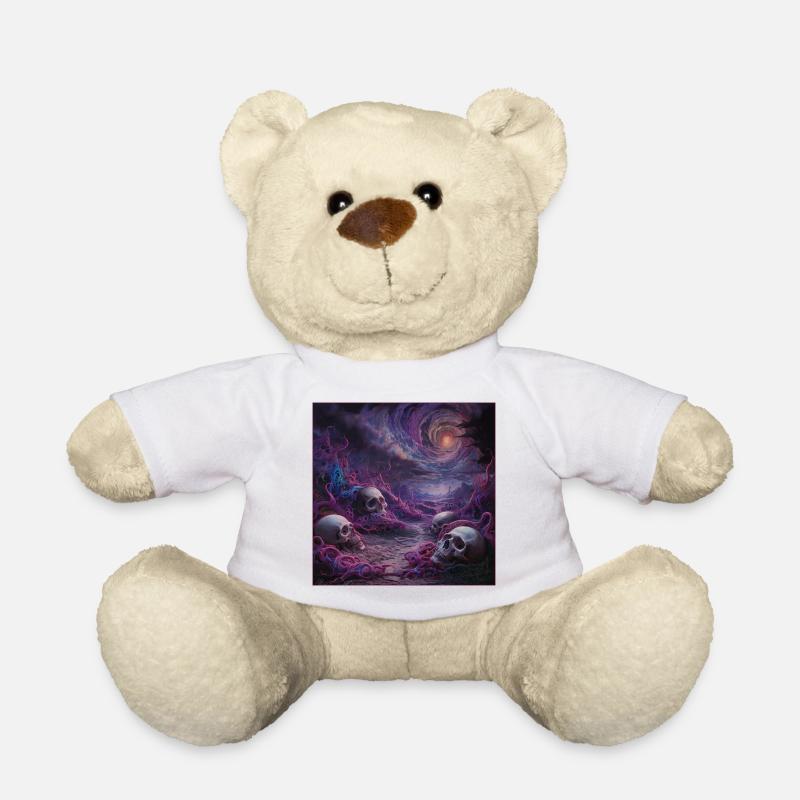 Kosmisches Schädelreich Kunstwerk - Teddy - Weiß
