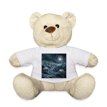 Eerie Skullscape Under Cosmic Swirl - Teddy Bear - white - Front