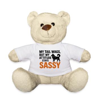 Mein Schwanz wedelt, aber ich bin ein frecher Husky - Teddy - Weiß - Vorne