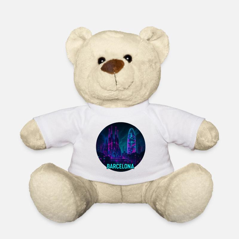 Barcelone Souvenir Cyberpunk - Nounours - blanc