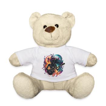 Himmlischer Gitarrist Kunst Illustration - Teddy - Weiß - Vorne