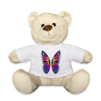 Rainbow Butterfly Wings - Teddy Bear - white - Front