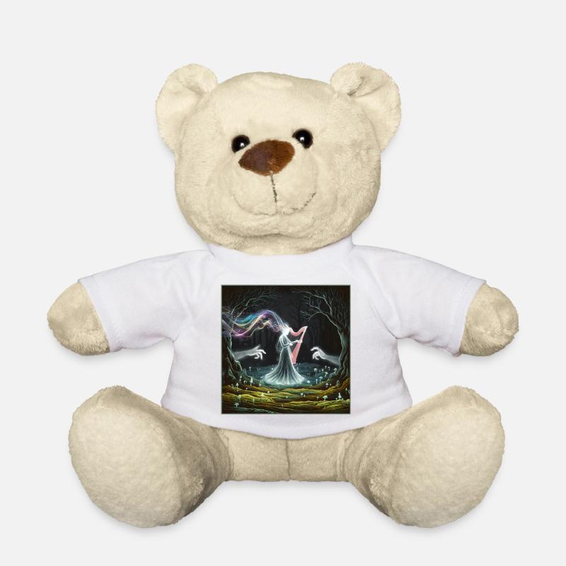 Conception de la sorcière de la harpe de la forêt enchantée - Nounours - blanc