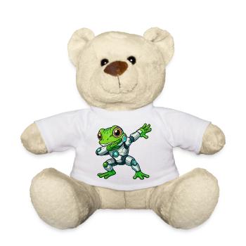 Cool Frog Cartoon Robot Cyborg Mech Astronaut - Teddy Bear - white - Front