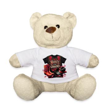 Red Country Hat and Boots - Teddy Bear - white - Front