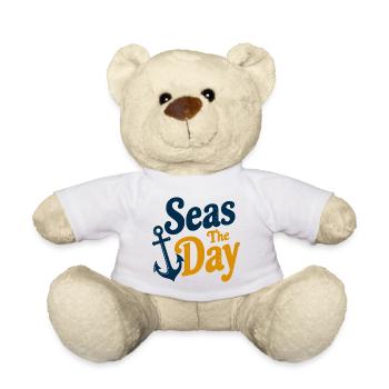 Seas The Day - Anchor Symbol - Teddy Bear - white - Front